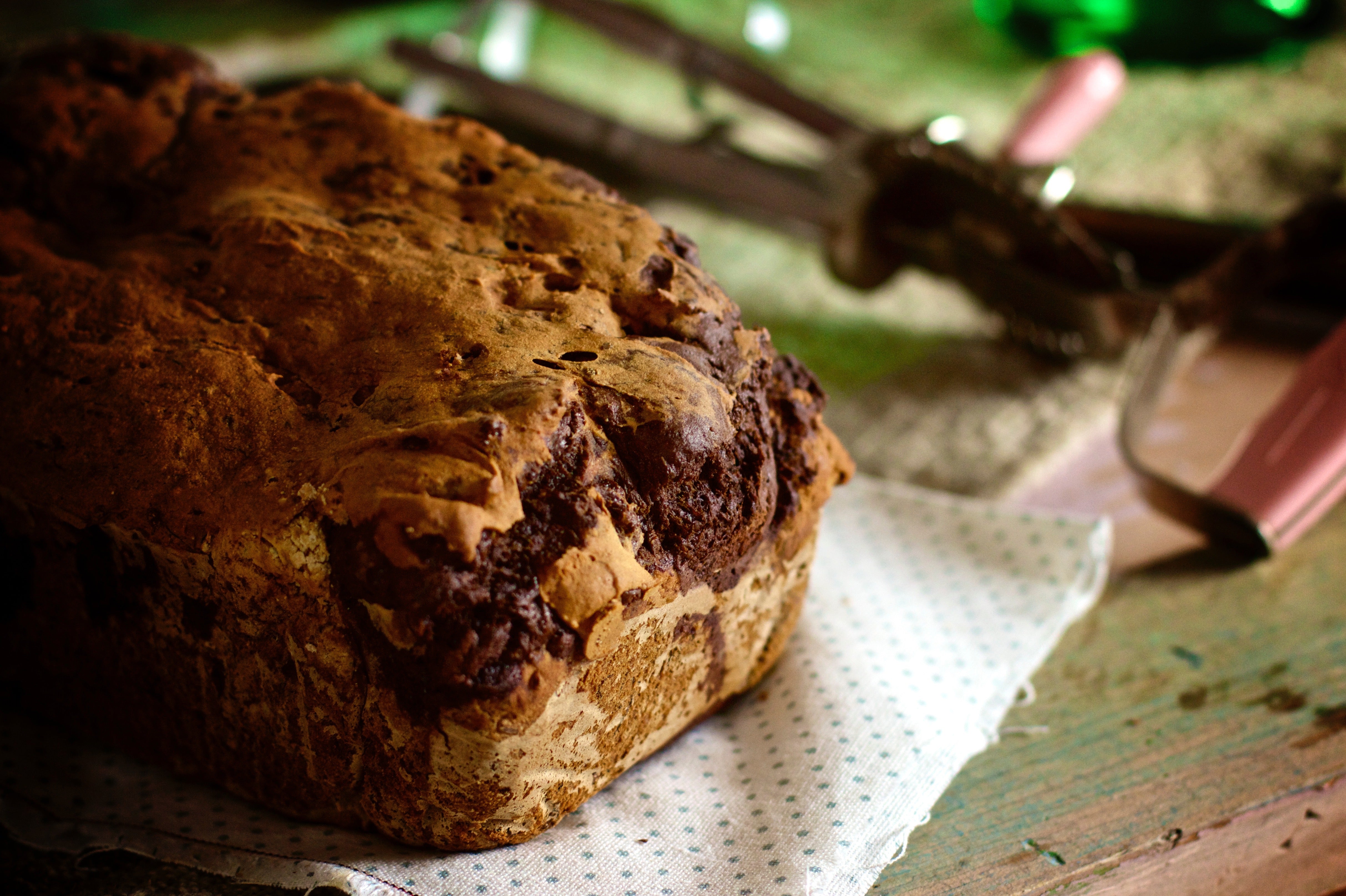 Pain marbré bananes et chocolat