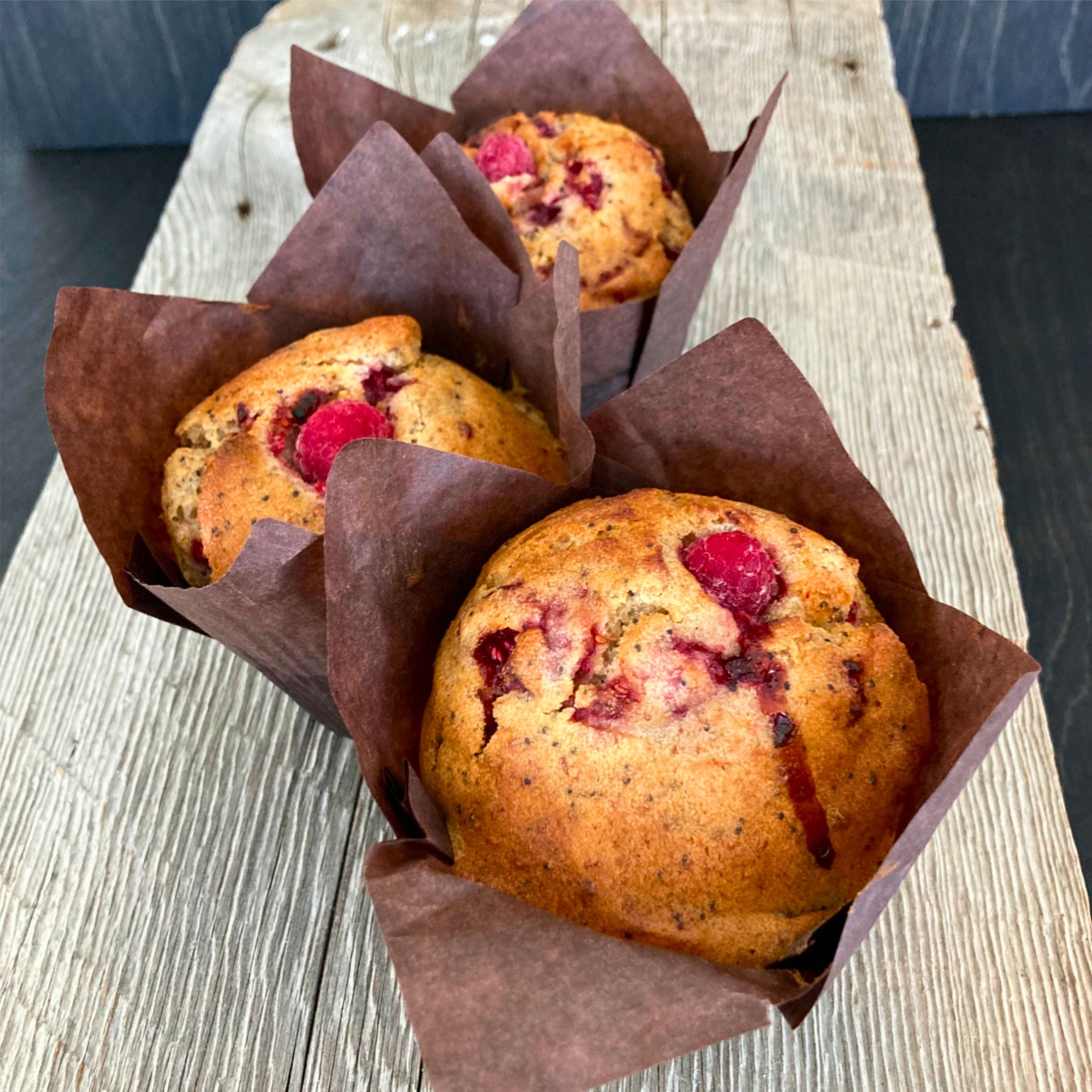 Muffins aux framboises (paquet de 4) - Boulangerie Citron Confit