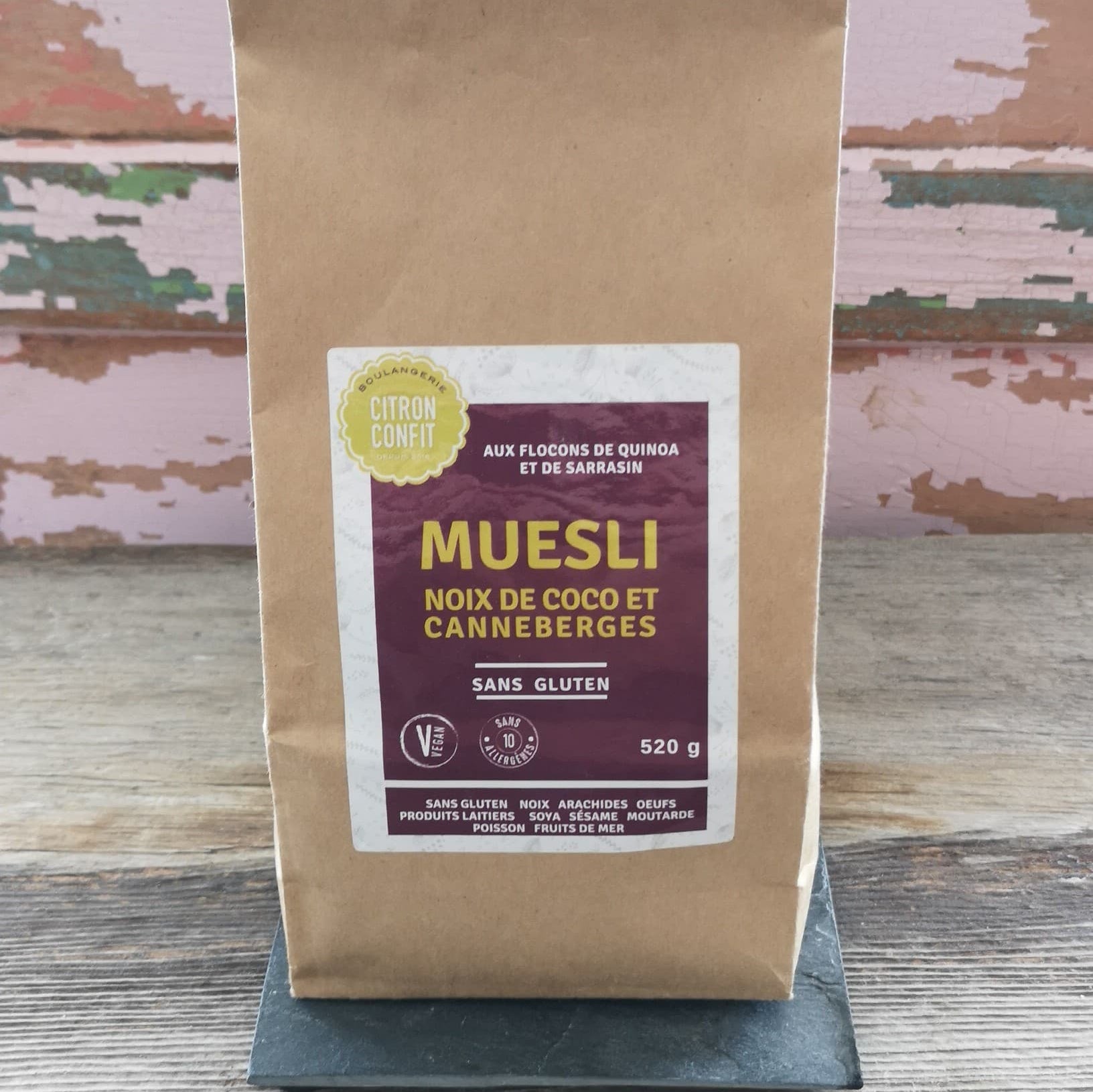 Muesli coco-canneberges - Boulangerie Citron Confit